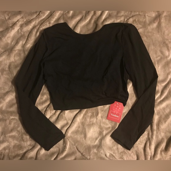 NWT Verdusa Criss Cross Tied Backless Crop Top - Picture 5 of 14